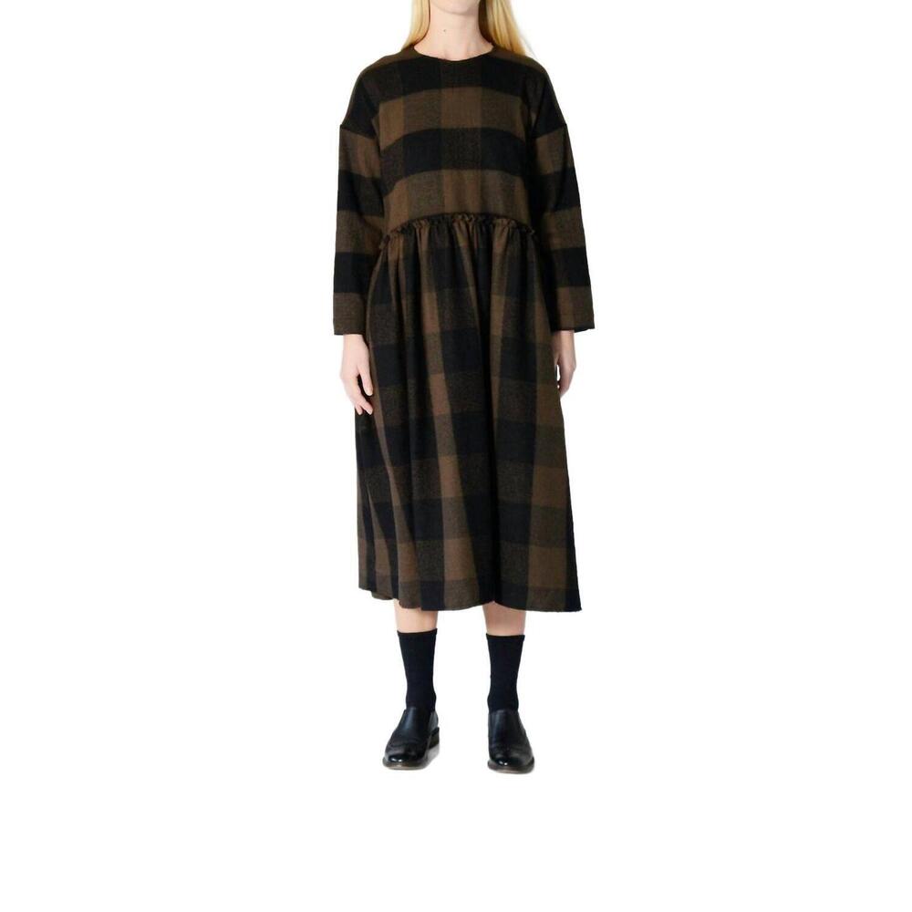 NEW FABIANA PIGNA knor dress in chocolate plaid